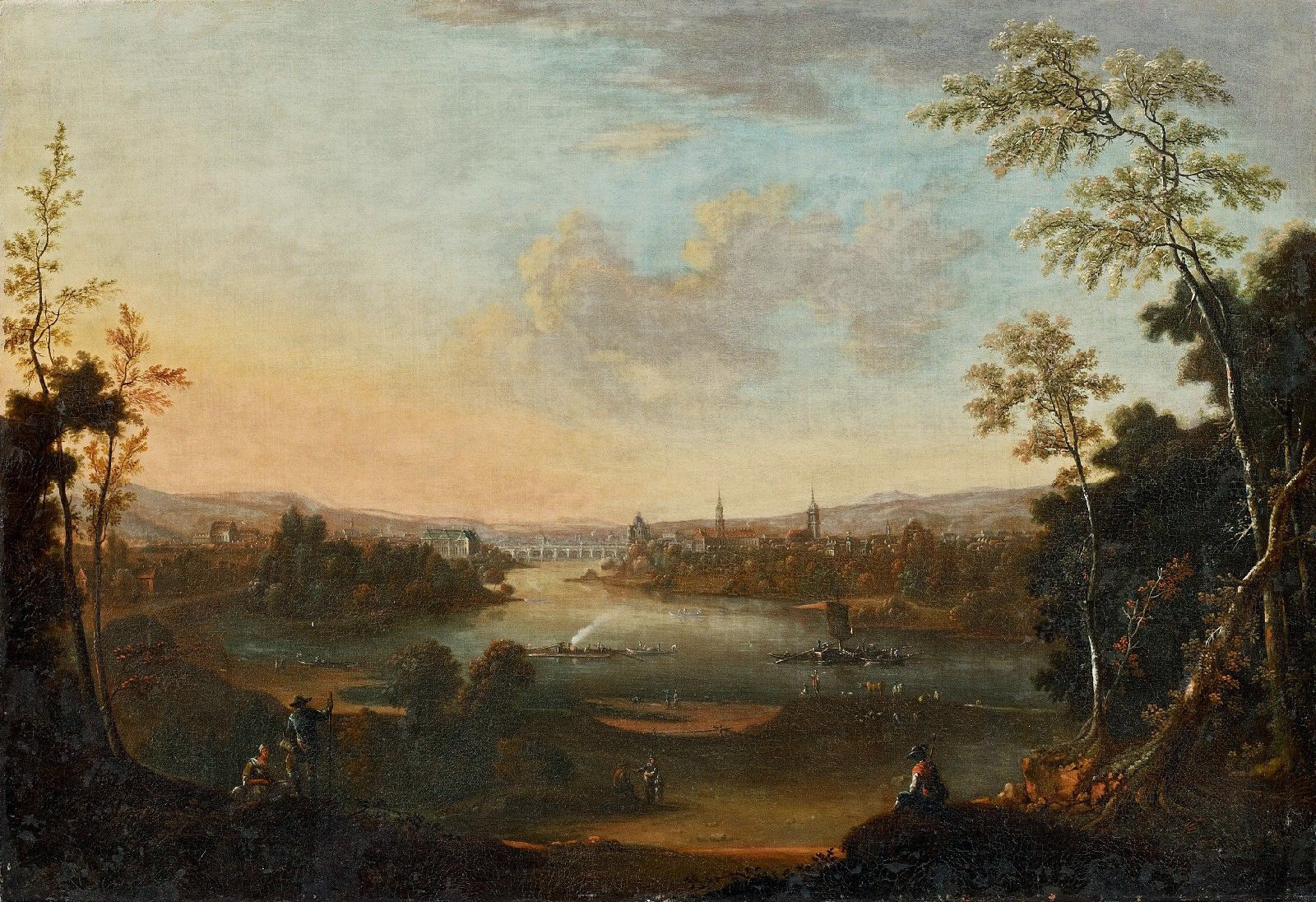 view over the river elbe to baroque dresden